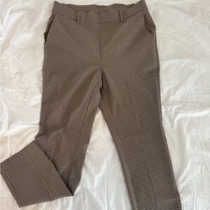 Rafaella Women's Brown Checkered Straight Leg Pants